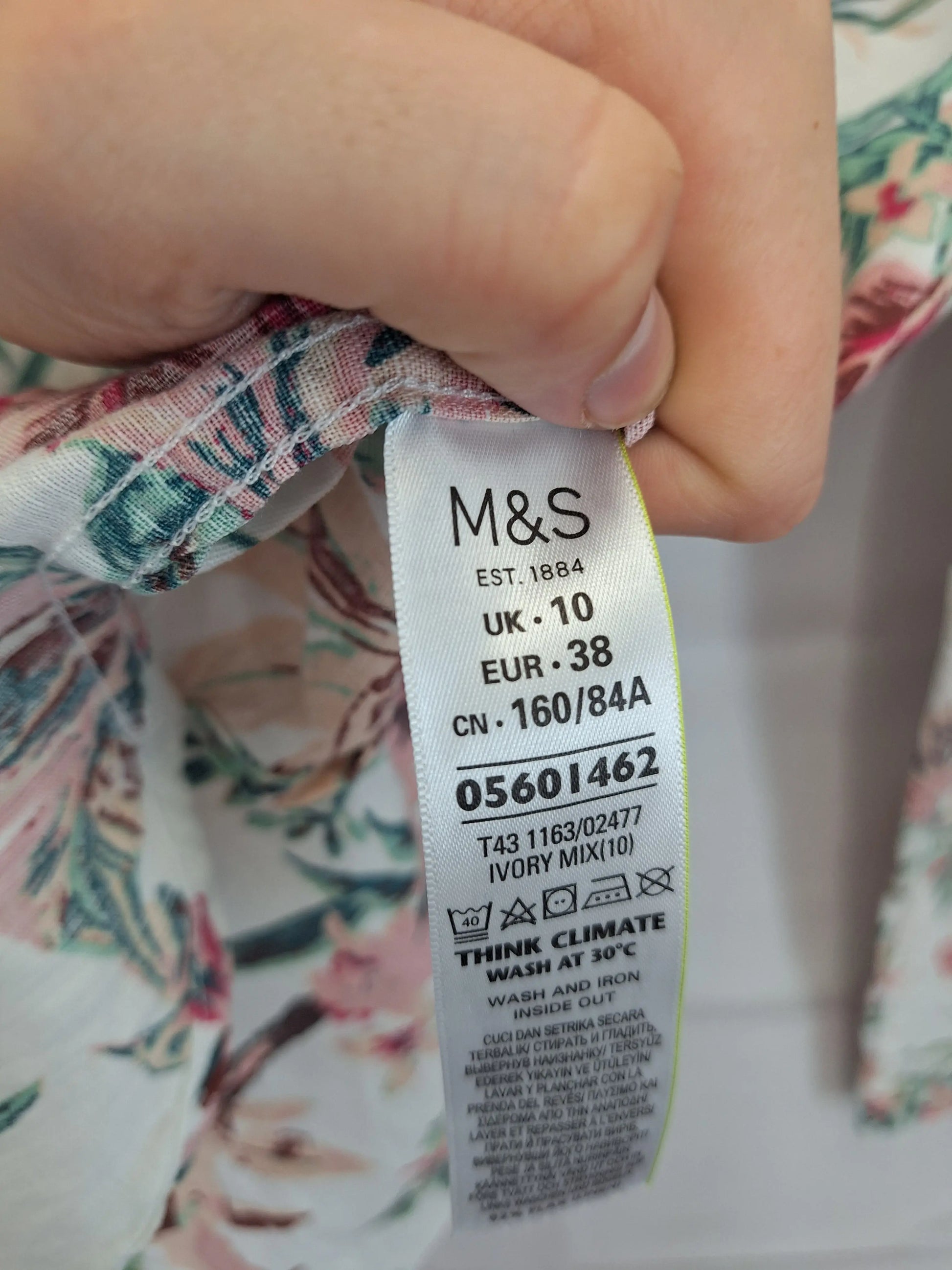 M&S Floral Linen  Casual Shirt Size 10 by SwapUp-Online Second Hand Store-Online Thrift Store