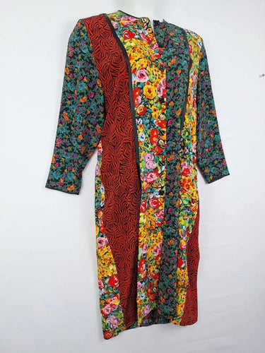 Maggie Shepherd Vintage Floral Patchwork Shirt Midi Dress Size M by SwapUp-Online Second Hand Store-Online Thrift Store