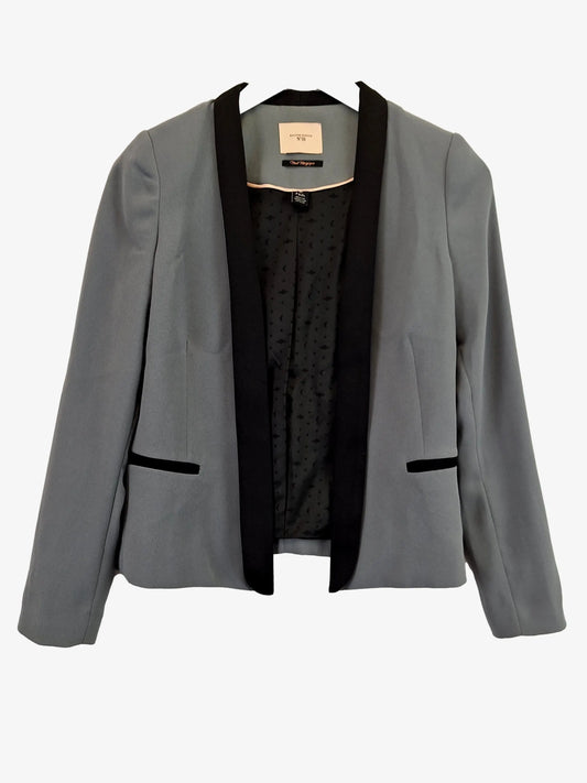 Maison Scotch Steel Grey Tailored Open Cropped Blazer Size 6 by SwapUp-Online Second Hand Store-Online Thrift Store