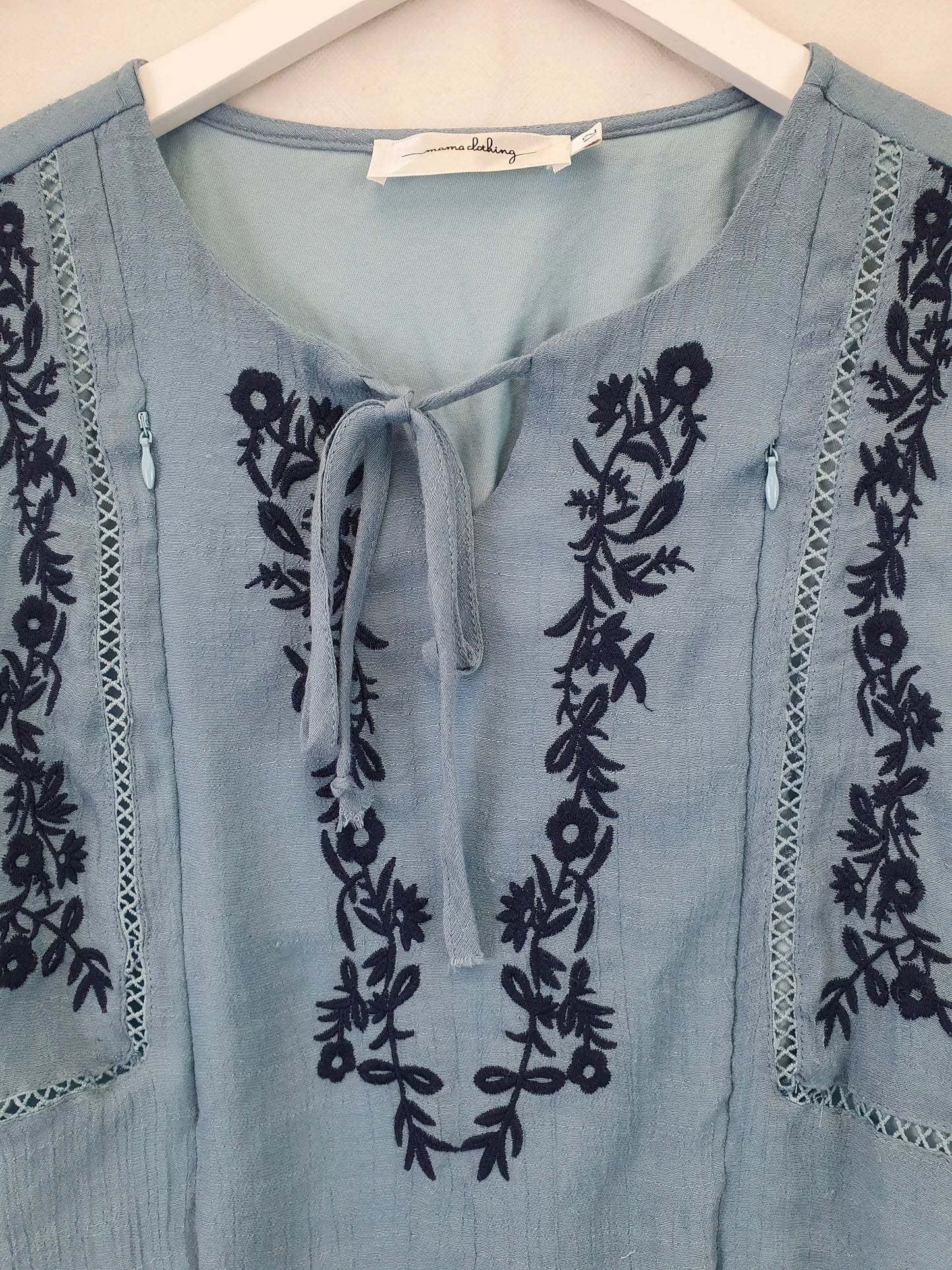 Mamma Clothing Breastfeeding Embroidered Blouse Size 12 by SwapUp-Online Second Hand Store-Online Thrift Store