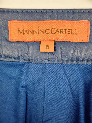 Manning Cartell Cobalt Tailored Leather Shorts Size 8 by SwapUp-Online Second Hand Store-Online Thrift Store