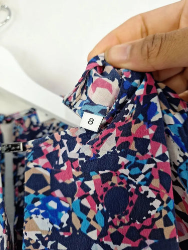 Marcs Colourful Geometric Silk Top Size 8 by SwapUp-Online Second Hand Store-Online Thrift Store