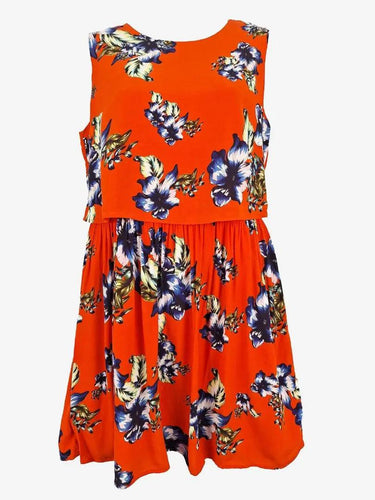 Marcs Vibrant Orange Flower Dress Size 10 by SwapUp-Online Second Hand Store-Online Thrift Store