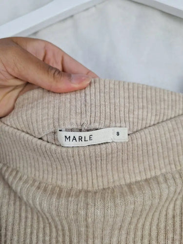 Marle Oatmeal Soft Flared Rib Knit Maxi Skirt Size 8 by SwapUp-Online Second Hand Store-Online Thrift Store