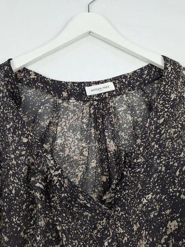 Megan Park Mottled Deep Scoop Sheer Blouse Size 14 by SwapUp-Online Second Hand Store-Online Thrift Store