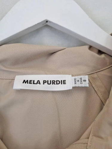 Mela Purdie Camel Elongated Zip Up Rain Coat Size 8 by SwapUp-Online Second Hand Store-Online Thrift Store