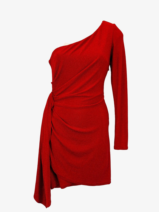 Meshki Crimson Sparkling Draped Party Mini Dress Size S by SwapUp-Online Second Hand Store-Online Thrift Store