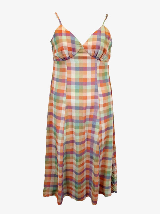 Mia Checkered Pastel Sundress Midi Dress Size 12 by SwapUp-Online Second Hand Store-Online Thrift Store