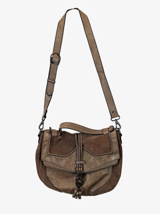 Mimco Brown Vintage Strap Detail Satchel Bag by SwapUp-Online Second Hand Store-Online Thrift Store