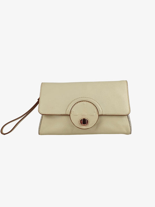 Mimco Cream & Gold Small Clutch by SwapUp-Online Second Hand Store-Online Thrift Store
