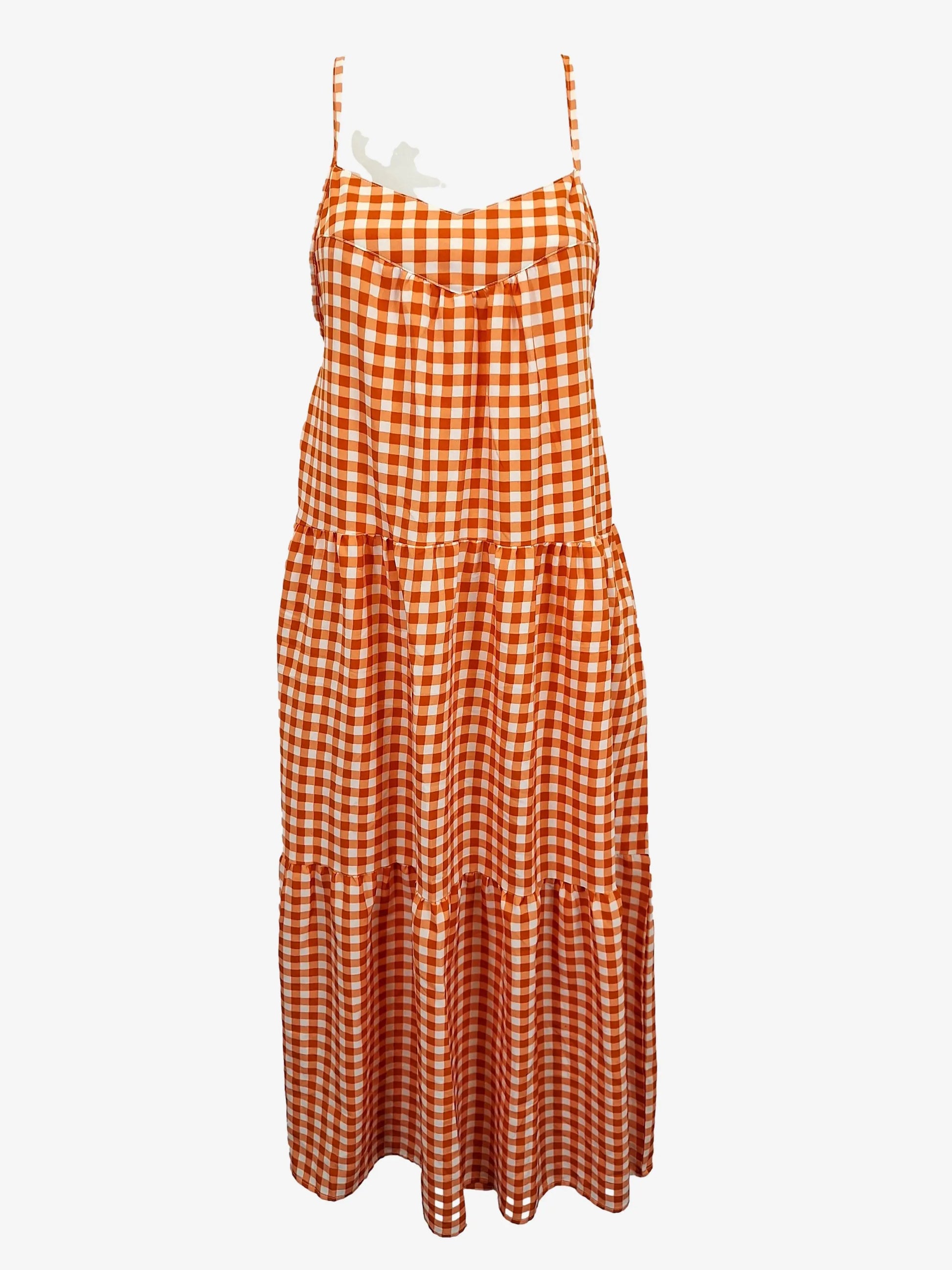 Minimalist Check Strap Maxi Dress Size XS – SwapUp