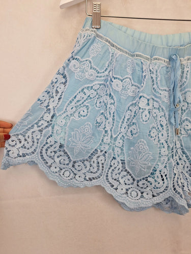 Ministry Of Style Cornflower Blue Lace Beach Shorts Size 8 by SwapUp-Online Second Hand Store-Online Thrift Store