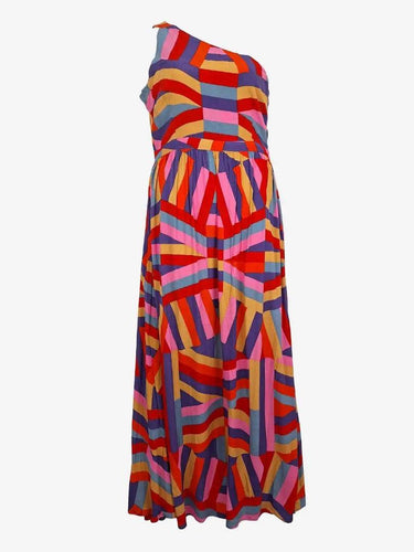 Mister Zimi Asymmetric Vibrant Resort Maxi Dress Size 12 by SwapUp-Online Second Hand Store-Online Thrift Store