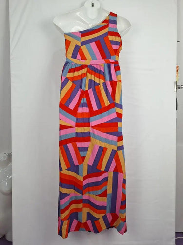 Mister Zimi Asymmetric Vibrant Resort Maxi Dress Size 12 by SwapUp-Online Second Hand Store-Online Thrift Store