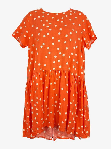 Mister Zimi Casual Coral Polka Dot Dress Size 10 by SwapUp-Online Second Hand Store-Online Thrift Store
