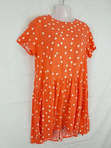 Mister Zimi Casual Coral Polka Dot Dress Size 10 by SwapUp-Online Second Hand Store-Online Thrift Store