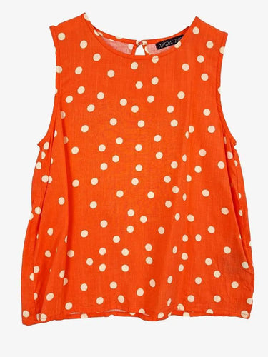 Mister Zimi Coral Fun Polka Dots Blouse Size 6 by SwapUp-Online Second Hand Store-Online Thrift Store