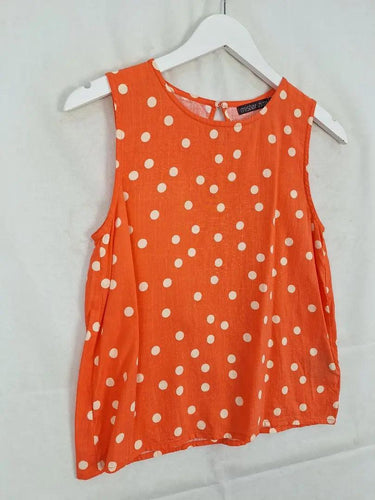 Mister Zimi Coral Fun Polka Dots Blouse Size 6 by SwapUp-Online Second Hand Store-Online Thrift Store