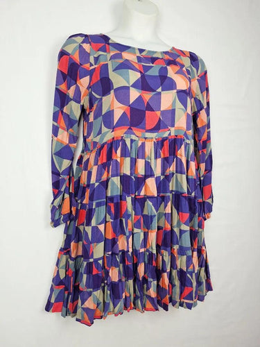 Mister Zimi Fun Geometric Gathered Mini Dress Size 12 by SwapUp-Online Second Hand Store-Online Thrift Store