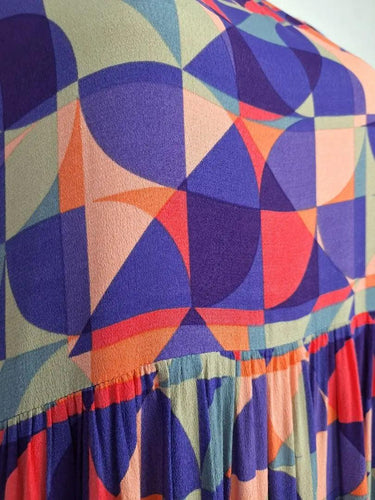 Mister Zimi Fun Geometric Gathered Mini Dress Size 12 by SwapUp-Online Second Hand Store-Online Thrift Store