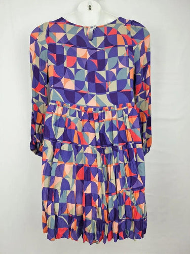 Mister Zimi Fun Geometric Gathered Mini Dress Size 12 by SwapUp-Online Second Hand Store-Online Thrift Store