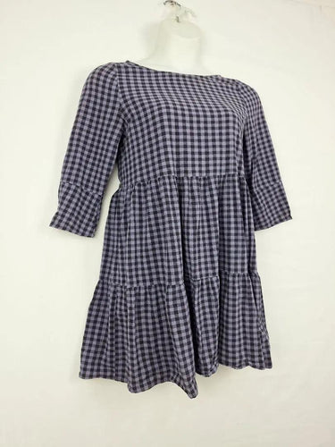 Mister Zimi Lavender Gingham Longsleeve Mini Dress Size 10 by SwapUp-Online Second Hand Store-Online Thrift Store