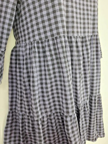 Mister Zimi Lavender Gingham Longsleeve Mini Dress Size 10 by SwapUp-Online Second Hand Store-Online Thrift Store