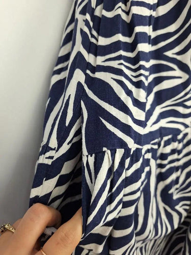 Mister Zimi Navy Summer Swirl Midi Dress Size 10 by SwapUp-Online Second Hand Store-Online Thrift Store