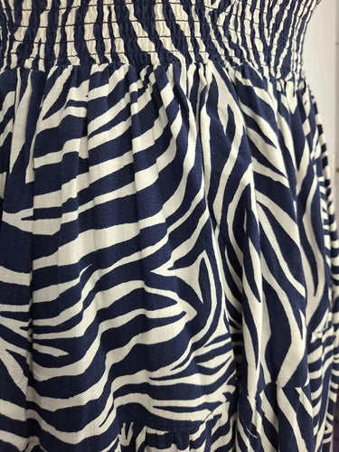 Mister Zimi Navy Summer Swirl Midi Dress Size 10 by SwapUp-Online Second Hand Store-Online Thrift Store