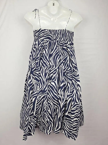 Mister Zimi Navy Summer Swirl Midi Dress Size 10 by SwapUp-Online Second Hand Store-Online Thrift Store