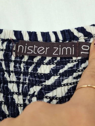 Mister Zimi Navy Summer Swirl Midi Dress Size 10 by SwapUp-Online Second Hand Store-Online Thrift Store