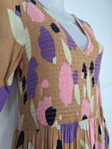 Mister Zimi Soft Petal Spotted Plunge Neck Dress Size 10 by SwapUp-Online Second Hand Store-Online Thrift Store