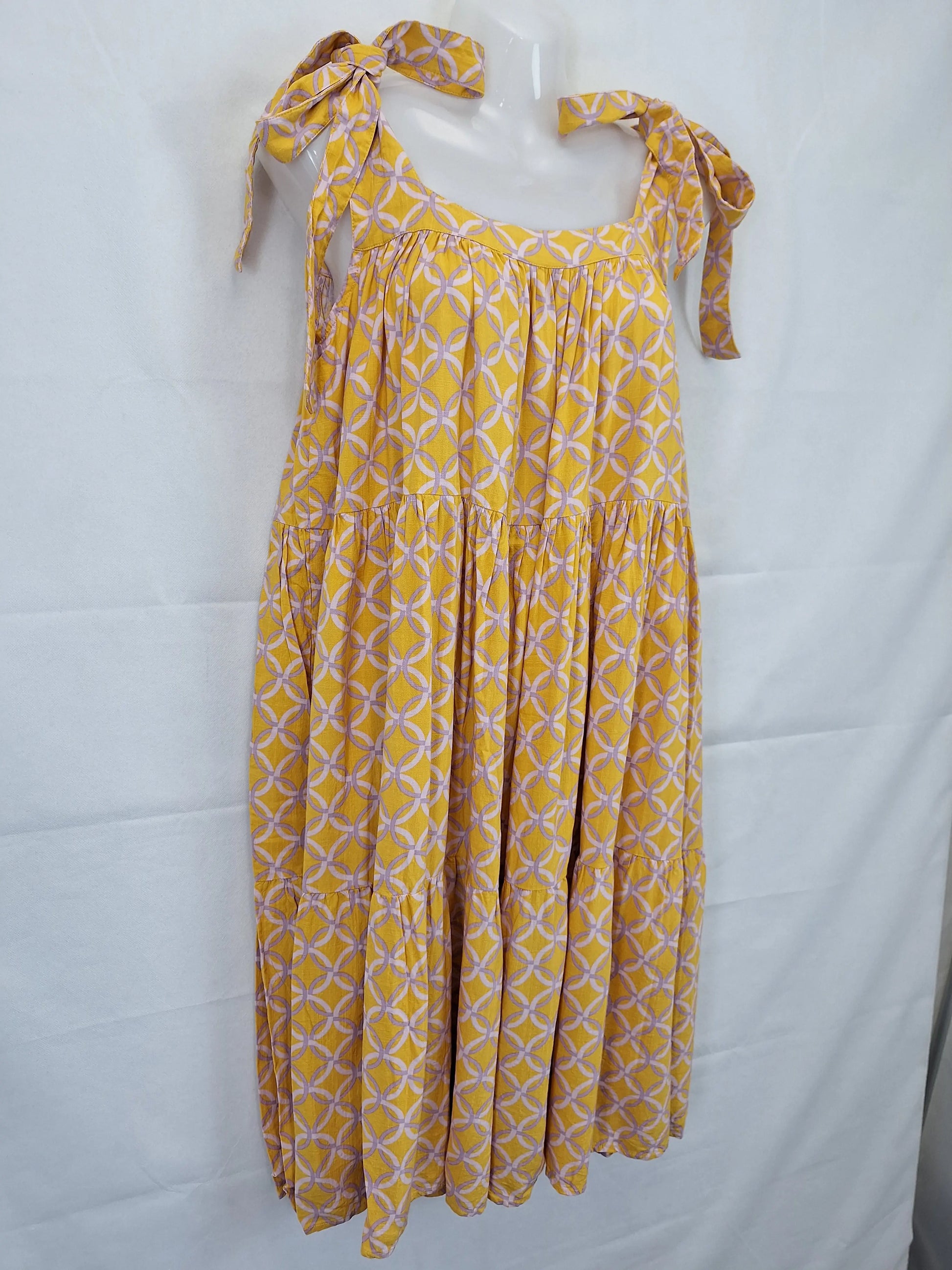 Mister Zimi Tiered Tie Up Midi Day Dress Size 10 by SwapUp-Online Second Hand Store-Online Thrift Store