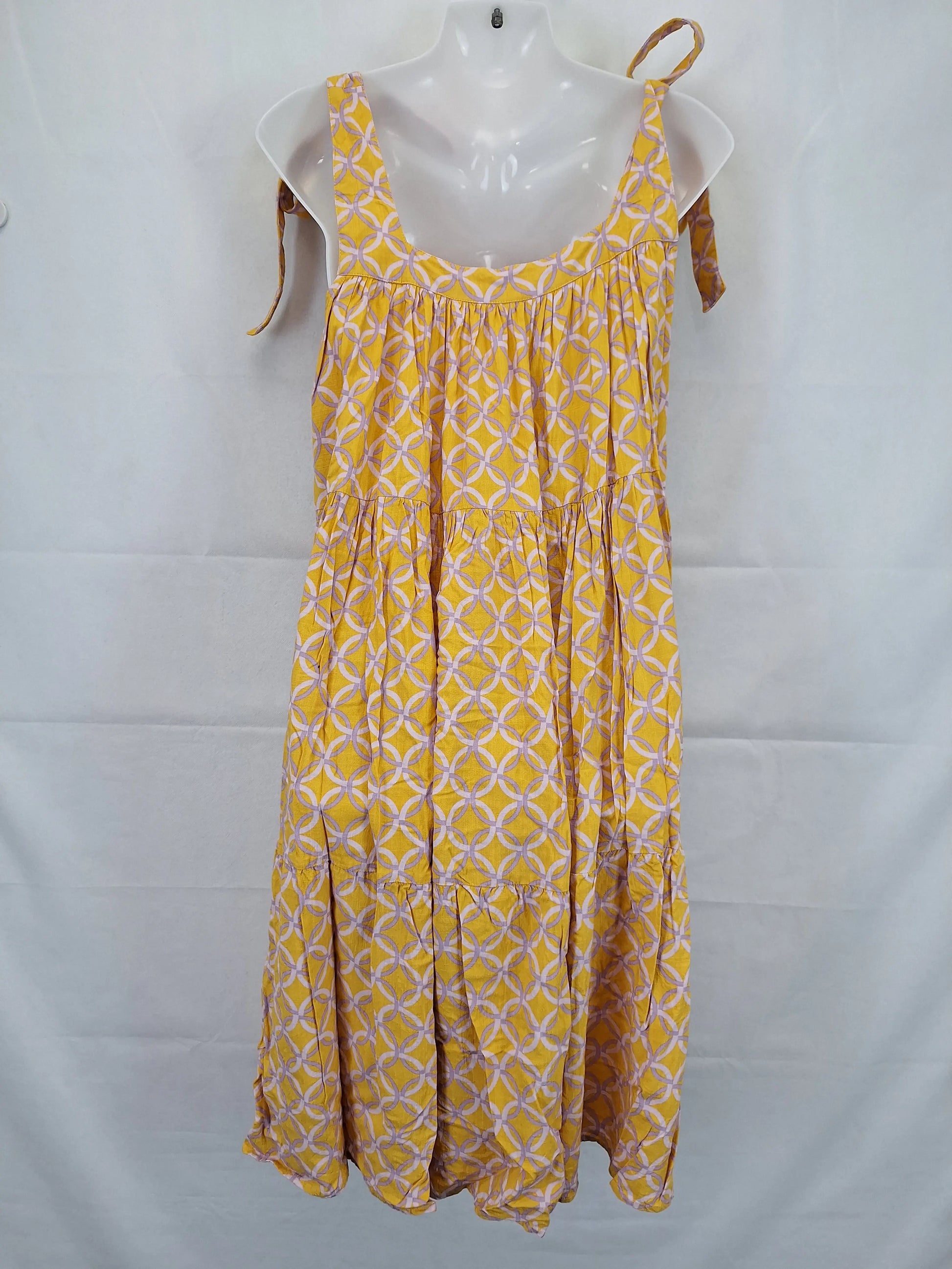 Mister Zimi Tiered Tie Up Midi Day Dress Size 10 by SwapUp-Online Second Hand Store-Online Thrift Store