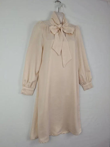 Second-Hand - Mona Studio Elegant Tied Neck Midi Dress Size S - SwapUp