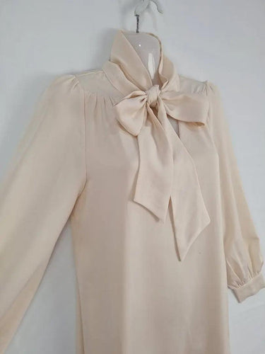 Second-Hand - Mona Studio Elegant Tied Neck Midi Dress Size S - SwapUp