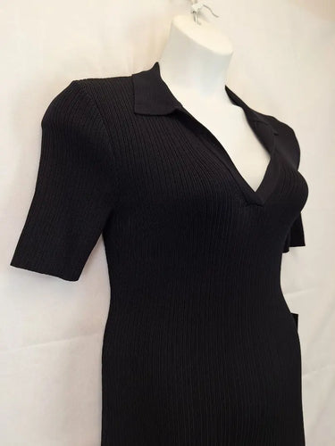 Mossman Classy Ribbed V Neck Midi Dress Size 12 by SwapUp-Online Second Hand Store-Online Thrift Store