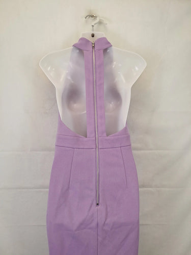 Mossman Mauve Tailored Halter Neck Midi Dress Size 10 by SwapUp-Online Second Hand Store-Online Thrift Store