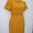 Mossman Structured Dijon Lace Trim Mini Dress Size 14 by SwapUp-Online Second Hand Store-Online Thrift Store