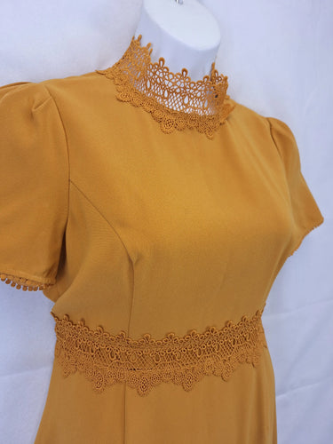 Mossman Structured Dijon Lace Trim Mini Dress Size 14 by SwapUp-Online Second Hand Store-Online Thrift Store