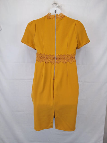 Mossman Structured Dijon Lace Trim Mini Dress Size 14 by SwapUp-Online Second Hand Store-Online Thrift Store