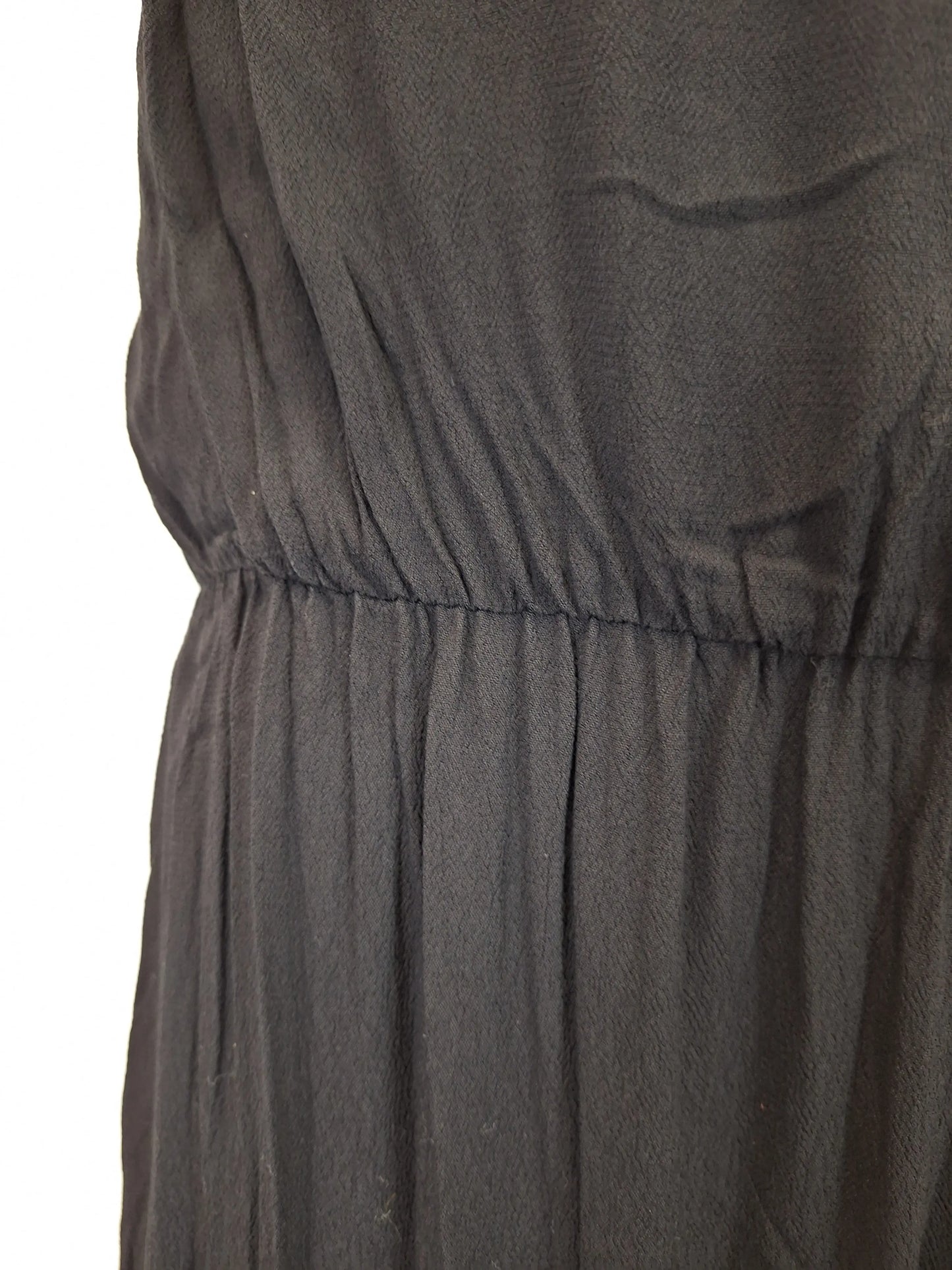 Natasha Gan Black Minimalist Ruffle Midi Dress Size 12 by SwapUp-Online Second Hand Store-Online Thrift Store