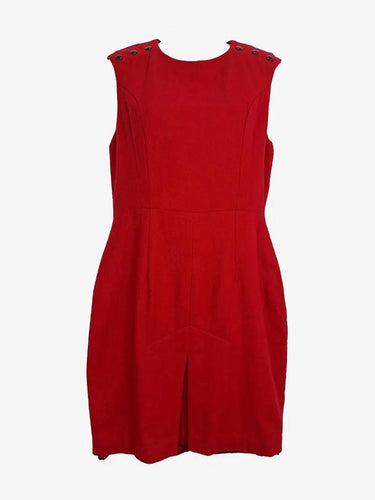 Natasha Gan Crimson Fitted Panel Midi Dress Size 12 by SwapUp-Online Second Hand Store-Online Thrift Store