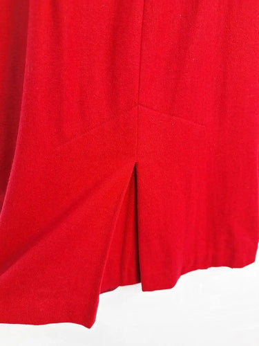 Natasha Gan Crimson Fitted Panel Midi Dress Size 12 by SwapUp-Online Second Hand Store-Online Thrift Store