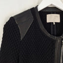 Natasha Leather Trimmed Wool  Textured Jacket Jacket Size M by SwapUp-Online Second Hand Store-Online Thrift Store