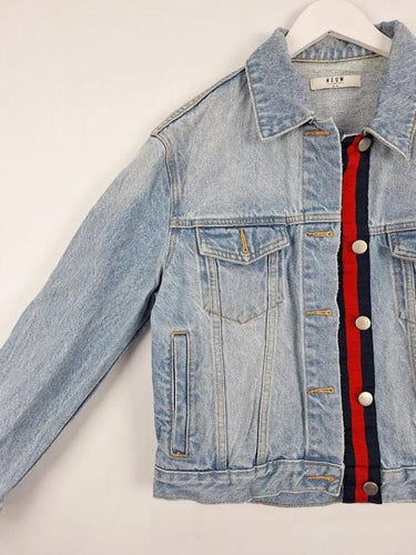 Neuw Hidden Stripe Classic Denim Jacket Size 10 by SwapUp-Online Second Hand Store-Online Thrift Store