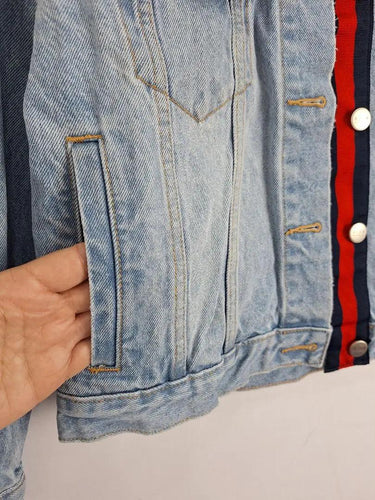 Neuw Hidden Stripe Classic Denim Jacket Size 10 by SwapUp-Online Second Hand Store-Online Thrift Store