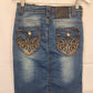 New London Everyday Distressed Denim Mini Skirt Size S by SwapUp-Online Second Hand Store-Online Thrift Store