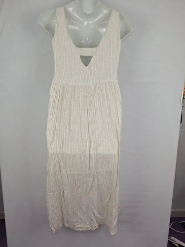 Nomad Natural Striped Gathered Sundress Midi Dress Size XXL by SwapUp-Online Second Hand Store-Online Thrift Store