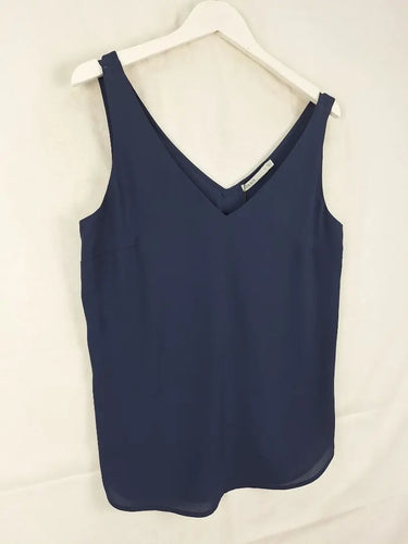 Oasis Night Blue V Blouse Size 14 by SwapUp-Online Second Hand Store-Online Thrift Store
